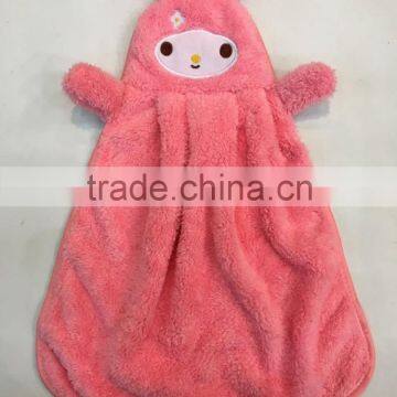 Wholesale quick dry coral fleece kitchen hand towel Hanging
