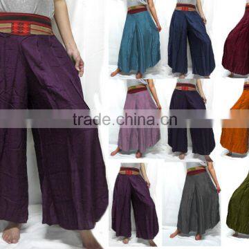 HIPPIE BOHO oriental harem wide leg gypsy yoga belly dance art fisherman skirt maxi palazzo pantspants