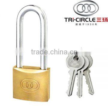 Tri-Circle Heavy Duty Brass Padlock with long shackle L262-265
