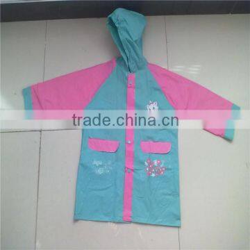 multi-color kids raincoat/pretty pvc raincoat/plastic kids raincoat