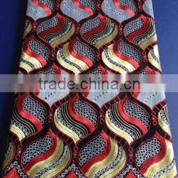 2015 african wedding lace fabric,black and red