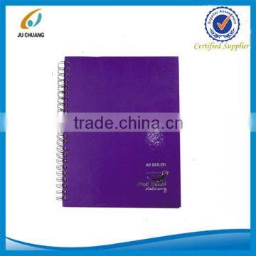 A5 direct factory wholesale bright purple color wire-o notebook with silvery foil stamping