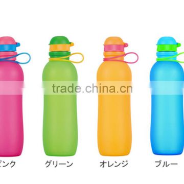 2016 Foldable Silicone Sports Water Bottle BPA Free FDA Approved 100% Food Grade Silicone