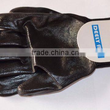 black nitrile coated gloves 13G polyester nitrile gloves with good quality and CE certificate