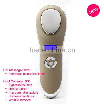 best mini design for homeuse cold and hot sonic beauty skin tightening face lifting machine with LCD display