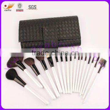 New Style Elegant Black Professional Cosmetic Brush Set with Leather Pouch