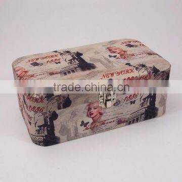 Vintage Retro Marilyn Monroe Fabric Velvet Jewelry Box With Lock