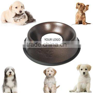 Non-Embossed Non-Tip Dog Bowl, Copper Vein