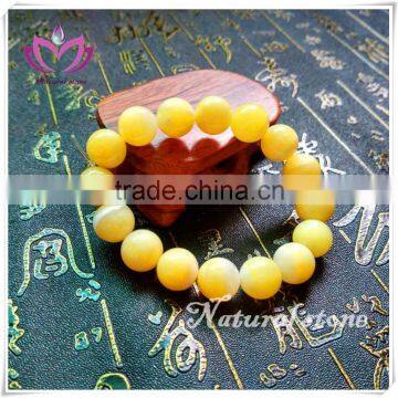 3A Golden Tridacna Stone Bracelet 10mm Meditation Mala Grounding Stone Protections