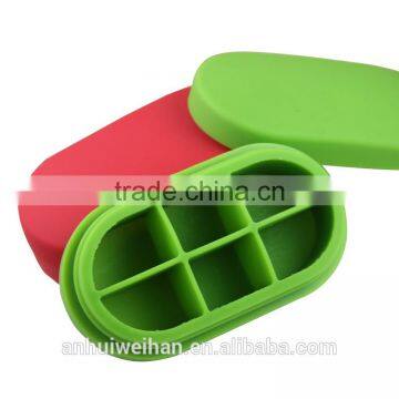 silicone portable 6 cavity small pill box