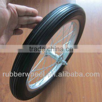 16 inch airless aluminum bicycle wheel pu foam tires