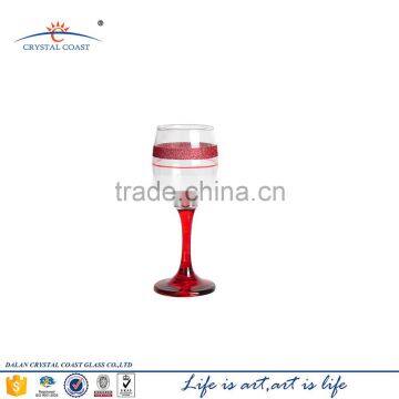 Hand Made Hot Sale Colored Stem Wine Glass Goblet