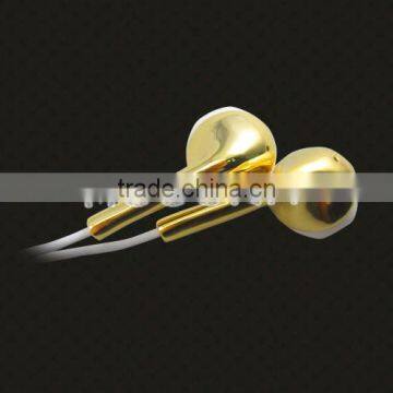 2017 China luxury gold plating custom headphones ,gold-plated earphone for iPhone 7