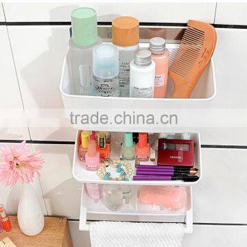 Wholesale Stock Multifunction Kitchen Bathroom No Mark Sticky 3 in 1 Plastic Storage Rack photo-2