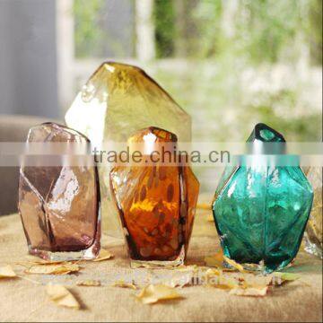 Different Types Irregular Shaped Blown Clear Glass Flower Vase photo-3