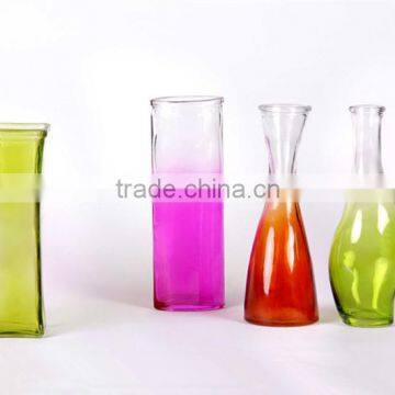 colored glass flower vase for decoration