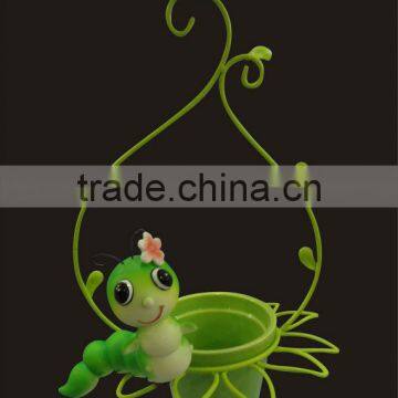 2014 new products lovely caterpillar iron decoration animal figurine hanging flower pot