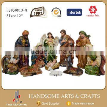 8 Inch Home Decoration Religious Items Jesus Birth Christmas Crib Nativity Set Statues photo-4