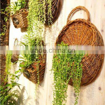 Europe Style Creative Wicker Succulent Plants Wall Hanging Basket