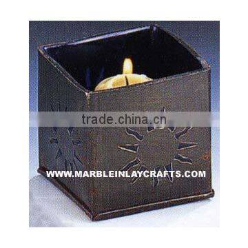 Black Soapstone Tealight Candle Lamp