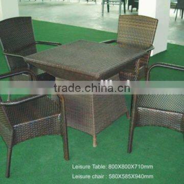 Durable Rattan Dining Set PE Garden Chairs And Table