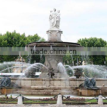 Outdoor Garden Decoration Large Marble Stone Lion Head Fountain photo-2