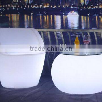 Outdoor and indoor plastic RGB 16 colors changing lighting apple table chair for children