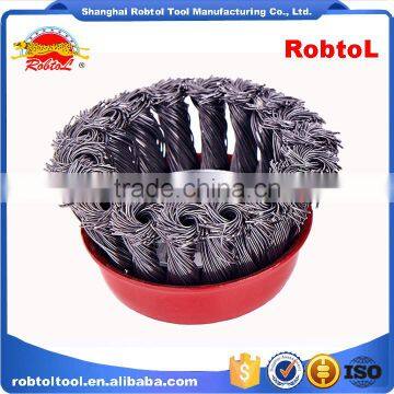 3" Steel Wire Cup Brush Wheel Twist Knot Crimped Bowl Disc Abrasive M10 Round Grinding Cheaning Brush photo-2