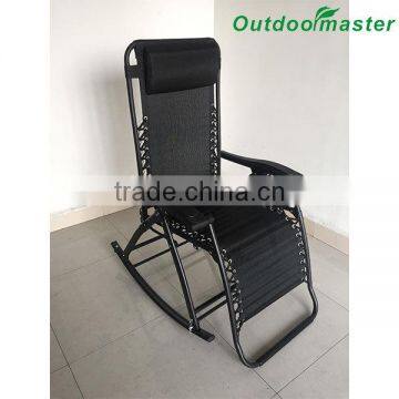 Backyard Lounge Porch Seat Zero Gravity Steel Folding Rocking Chair photo-4