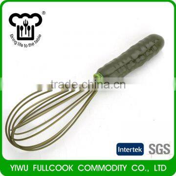 Special design cucumber shape silicone wire whisk flat egg beater