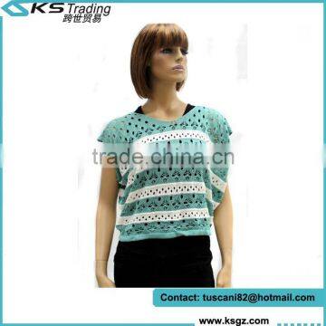 Handmade Spring and Summer Green Crochet Knitwear Coat Shirt Women