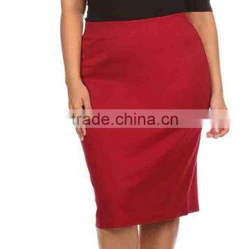 Wholesale Custom Made in China Women Fashion Plus Size Red Tight High Waist Pencil Skirt