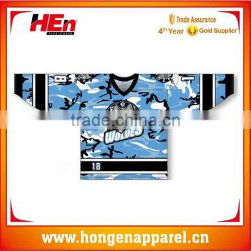 Hongen apparel USA full sublimation colourful comfortable ice hockey jerseys