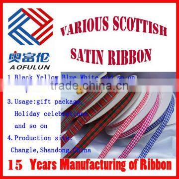 Polyester Decorative Plaid Scottish Tartan Ribbon photo-2