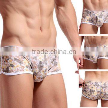 Custom Men's Sey Boer Shorts Summer Flower Printed Boers Cotton Breathable Underwear for Man 4 Colors photo-3