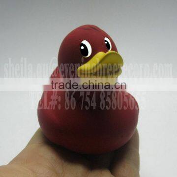 7cm floating red rubber duck , promotional red plastic duck, red race duck