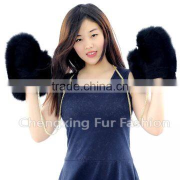 CX-A-67C Genuine Fox Fur Fingerless Winter Hand Leather Glove photo-5