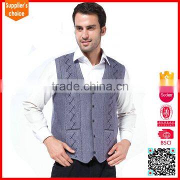 Classic solid male cotton canvas work men sweater vest knitting pattern