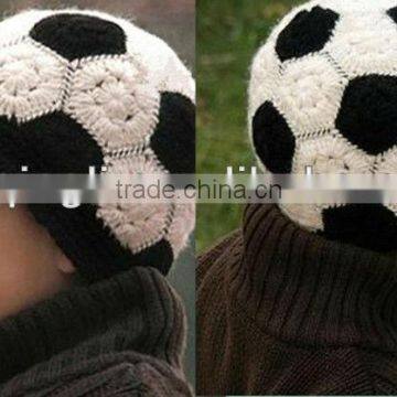 Fashion Design Soccer Wool Hat for kids cute baby handmade Crochet hats