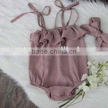 Handmade Summer Newborn Baby Clothes Linen Girl Baby Playsuit Pink Toddler Bubble Romper photo-3