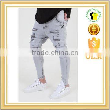 Mens Jeans Grey Good Stretch Denim Skinny jeans Top Design Denim Jeans Long Pants