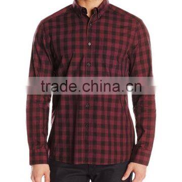 Top Quality Latest Shirts Design Red Black Men Flannel Shirt photo-4