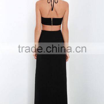 Levitate Black Halter Maxi Dress photo-3