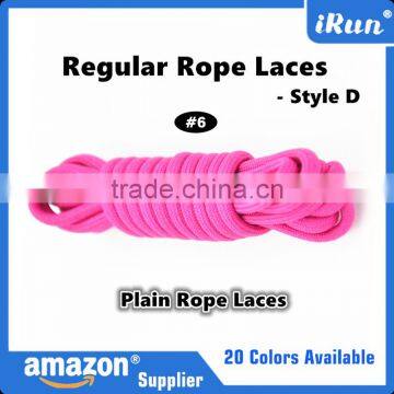 Purplish Red Plain Color Rope Cord Laces - Custom Length Acceptable Round Coiled Yeezy Laces For Runners - In Stock Rope Laces