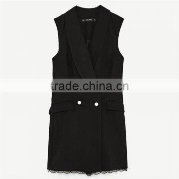 Factory Direct Sales Black Sleeveless Lace Jumpsuit Uniform for Office photo-6