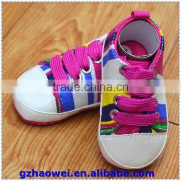 Colorful Stripe Printed Baby Girl's Sportschuhe photo-2