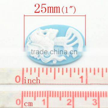 Mixed Resin Halloween Skull Pattern Oval Cameo Embellishment Findings 25x18mm0 photo-2