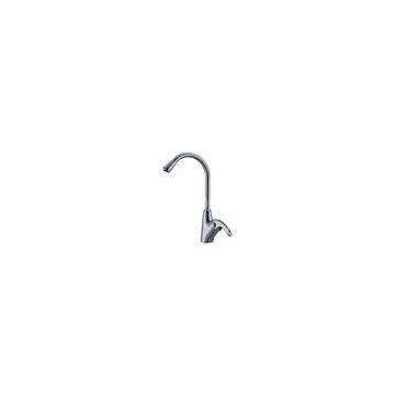 Polished Single Lever Mixer Taps , Brass Ceramic Kitchen Sink Water Faucet with One Hole