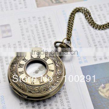 Free Sgipping !!! Roman Necklace Pocket Watch ,antique Bronze 47*47mm Pocket Watch ,fashion Watch