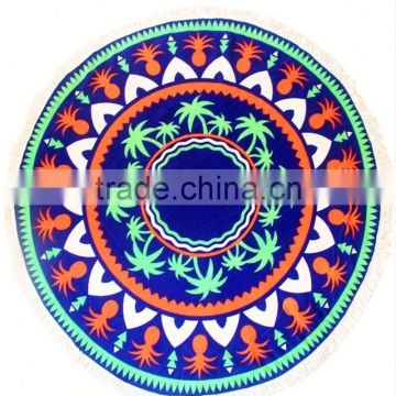 Roundie Towel Wholesale Cartoon Beach soft wholesale 100% cotton printed custom beach towel with pillow